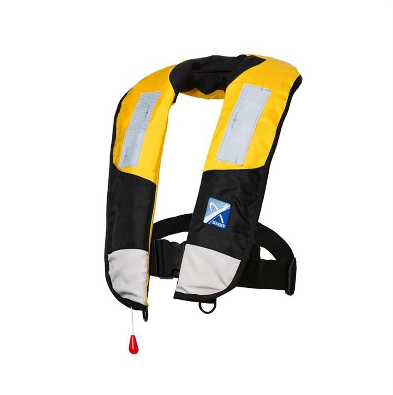 Manual Inflatable Fishing Lifejacket with Reflectors 150N Adult Yellow/Black