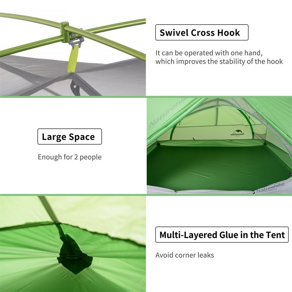 Naturehike Star River 4-Season 2P Backpacking Tent Forest Green