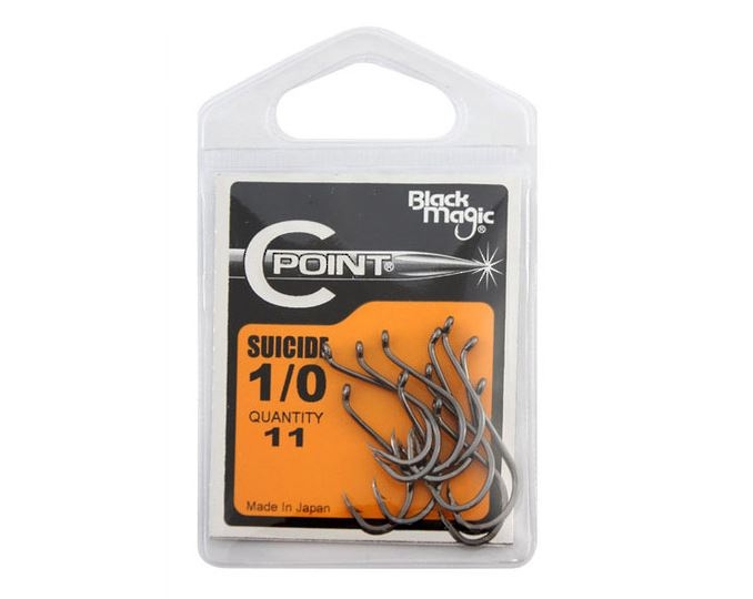 Black Magic C-Point Suicide Hooks Small Pack 1/0 Qty 11