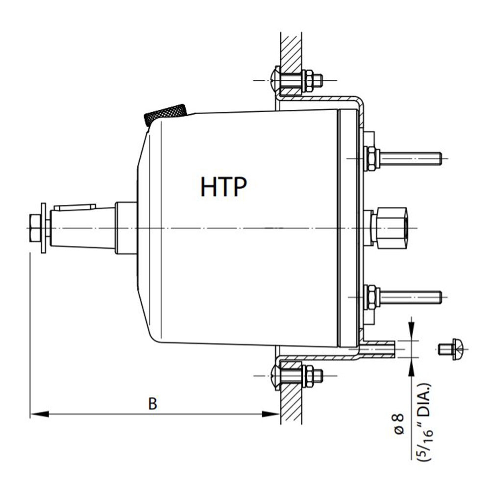 VETUS Stainless Steel Adaptor Flange for HTP Pump 78mm Depth