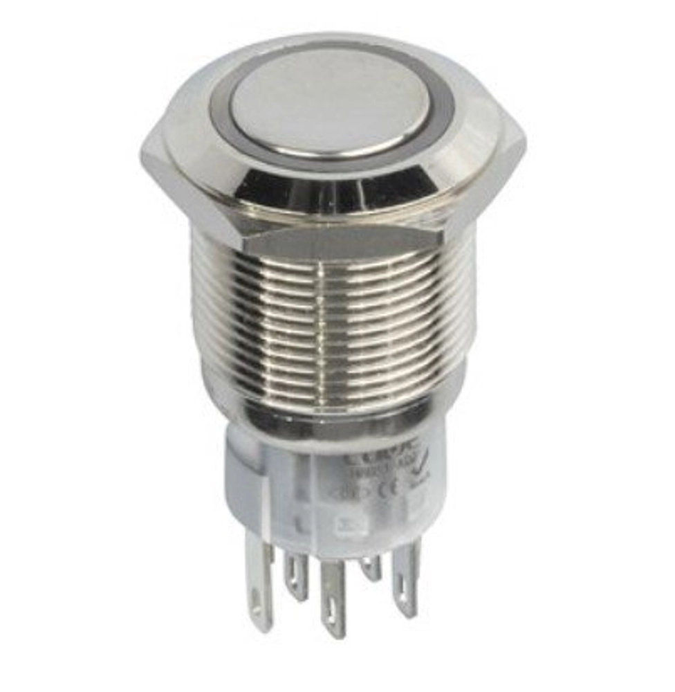 Stainless IP67 LED Switch 19mm Green Stainless IP67 LED Switch 19mm Green