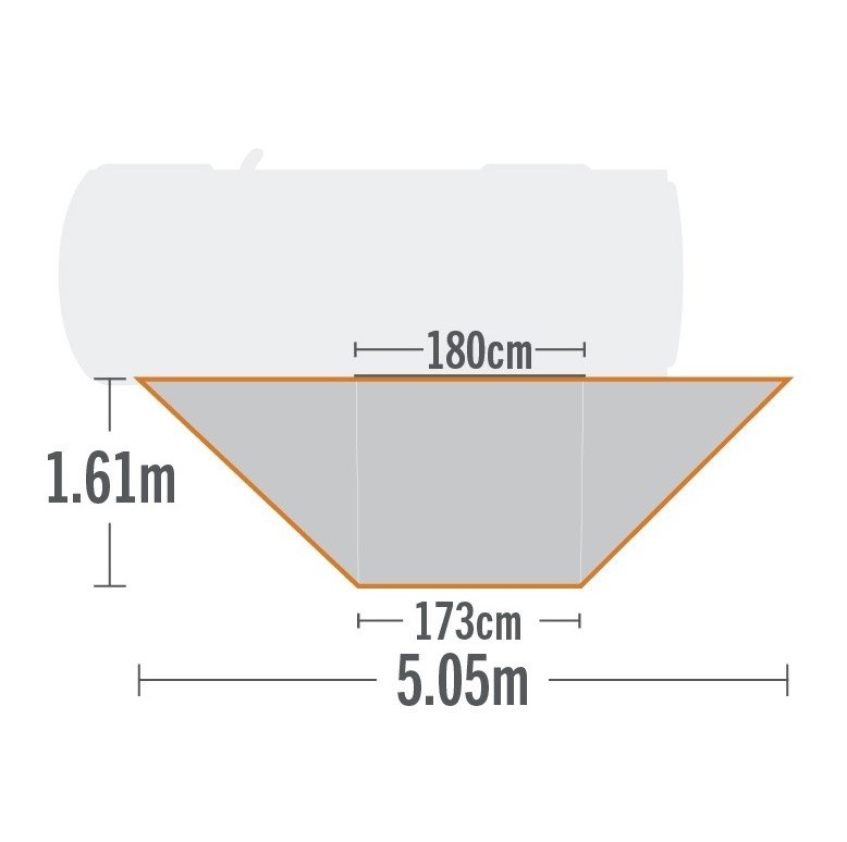 Kiwi Camping Tuatara 180-Degree Self-Supporting Awning 1.8m