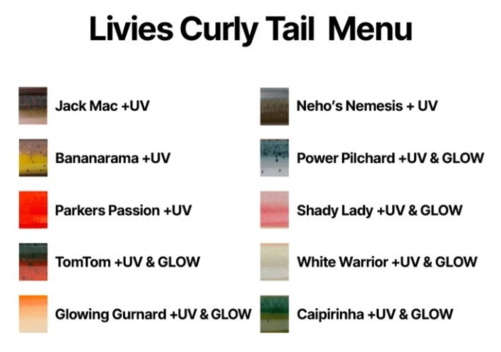 Catch Black Label Livies Curly Tail Soft Bait 6in Qty 4 Catch Black Label Livies Curly Tail Soft Bait 6in Qty 4