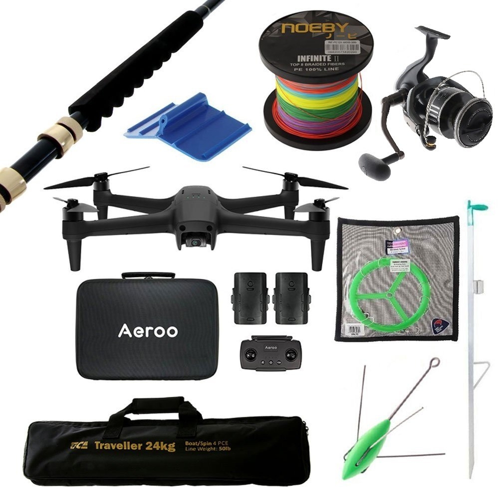 Aeroo Pro Combo 4K Ultra HD Daiwa BG MQ 18000 Drone Fishing Package 7ft 24kg 4pc