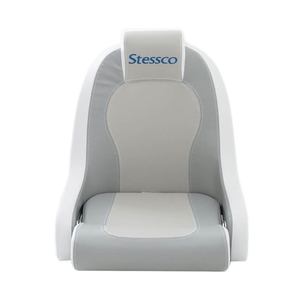 Stessco High Back Boat Helm Seat with Adjustable Bolster and Boat Seat Pedestal