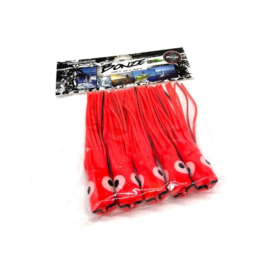 Bonze Chugger Head Skirted Game Lure Small Qty 5 Orange Black