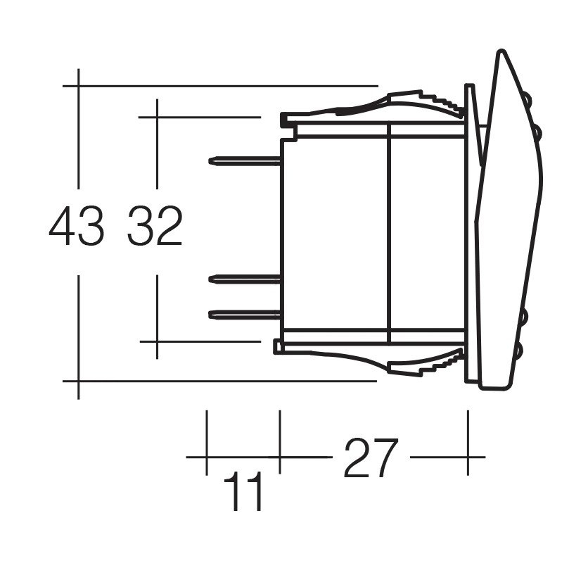 NARVA Off/Momentary On LED Rocker Switch Red 12/24V