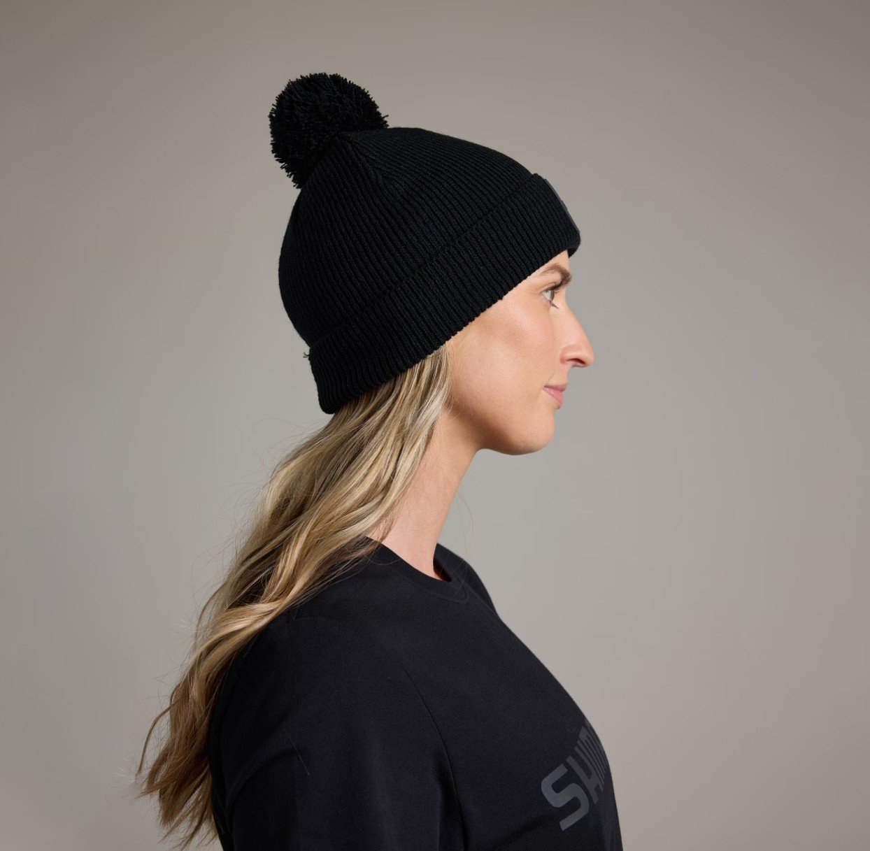 Shimano Black Stealth Pompom Beanie