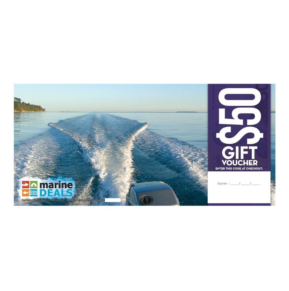 Marine Deals $50 Gift Voucher with Sleeve - Wake