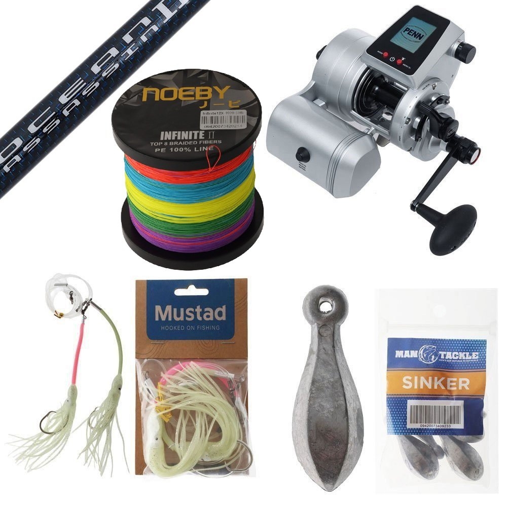 PENN Fathom 50 Ocean Assassin II Electric Deep Drop Package 5ft 10in PE5-8 2pc