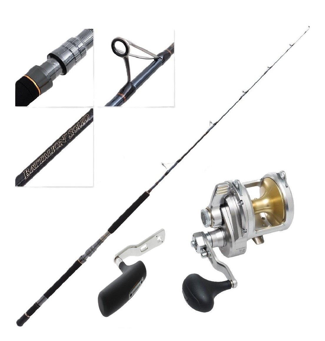 Shimano Talica 20A 2-Speed Battalion Solid Tuna Jigging Combo 6ft 80-130lb 1pc