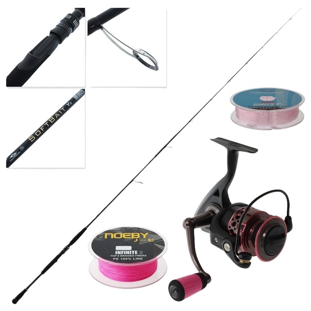 PENN Passion Ocean Angler Soft Bait and Lure Ladies Fishing Package 7ft 4in 4-10kg 2pc