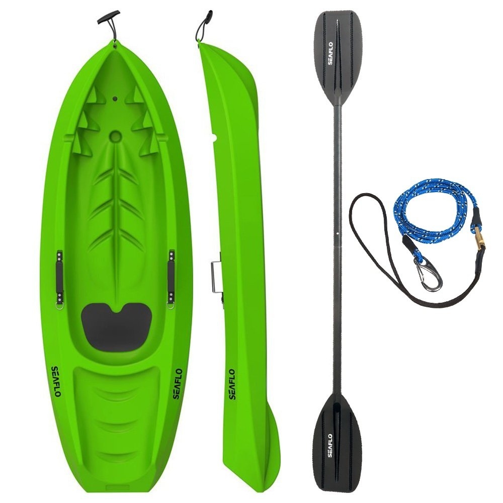 Seaflo Kids Kayak with Paddle and Leash 6ft Green