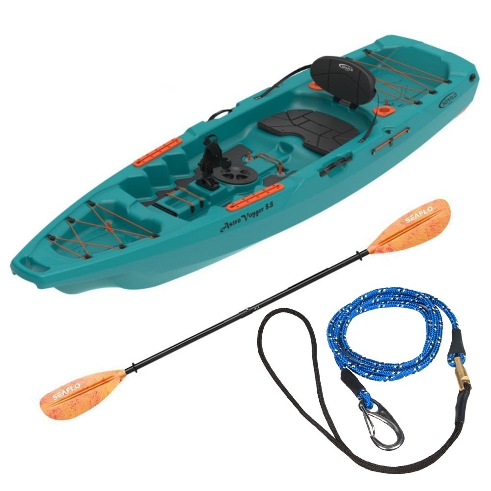 Seaflo Astra Voyager Fishing Kayak 8ft 8in with Paddle and Leash Mountain Teal - Factory Seconds