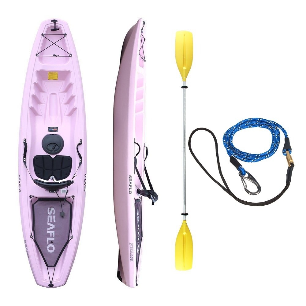 Seaflo Pukaki Adult Kayak with Paddle and Leash 8ft 8in Pink Sakura