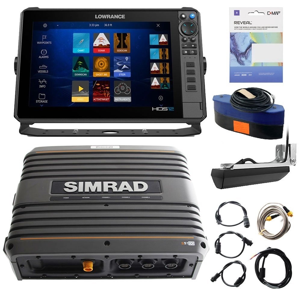 Lowrance HDS-12 Pro Thru-Hull 3KW Ultimate Fishfinder Package