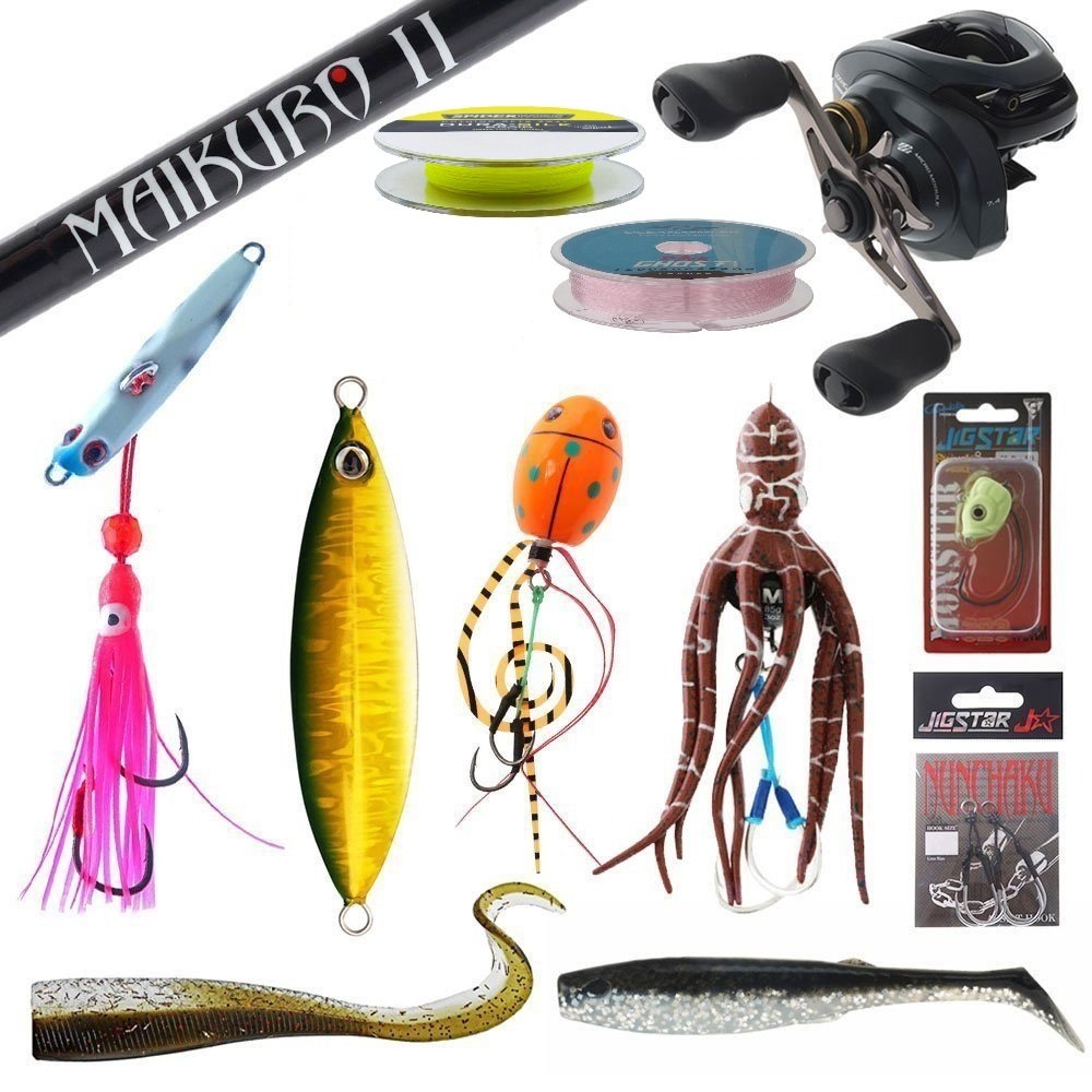Shimano Curado Maikuro Baitcaster Slow Jig Softbait Package 7ft 3-6kg 2pc