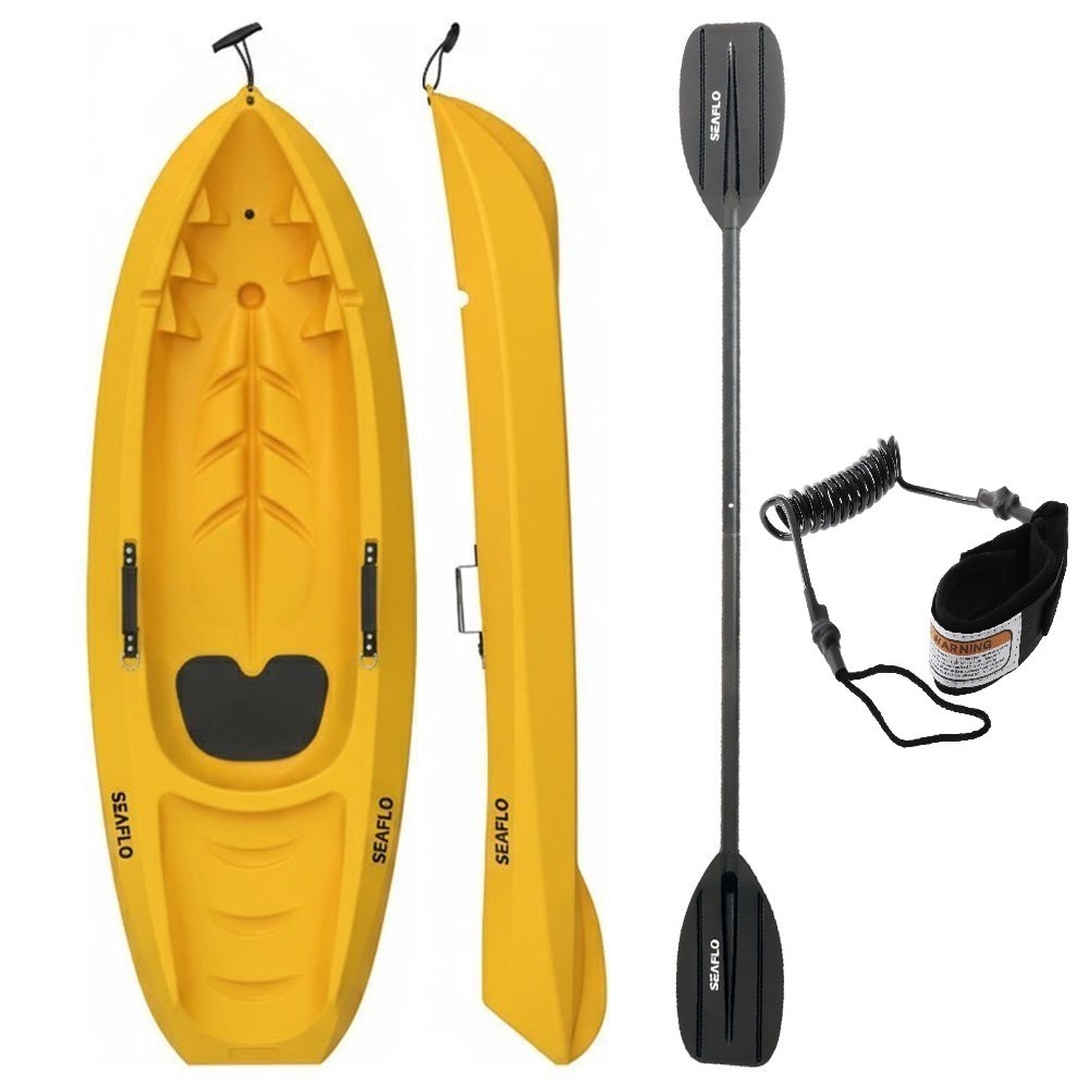 Seaflo Kids Kayak with Paddle and Leash 6ft Yellow