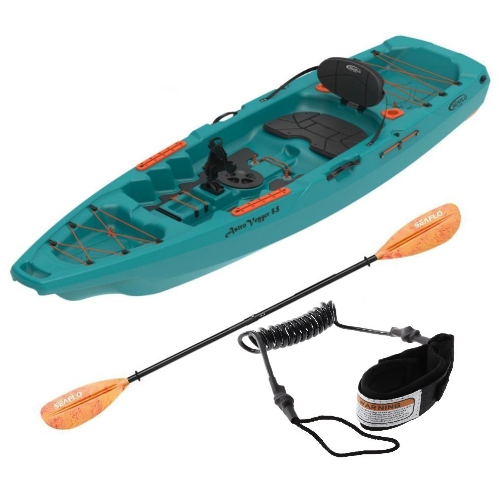 Seaflo Astra Voyager Fishing Kayak 8ft 8in with Paddle and Leash Mountain Teal - Factory Seconds