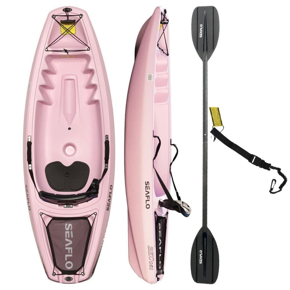 Seaflo Pukaki Kids Kayak with Paddle and Leash 6ft Pink Sakura
