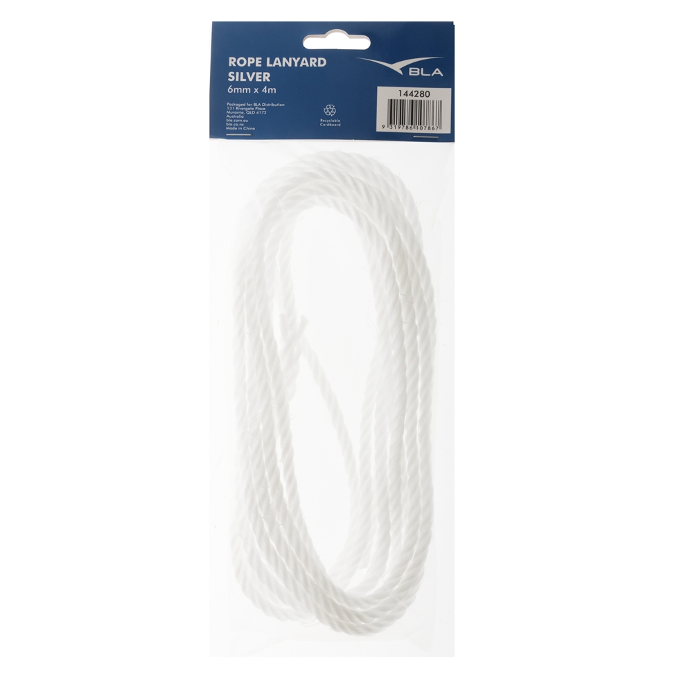 Silver Rope Lanyard 6mm 4m
