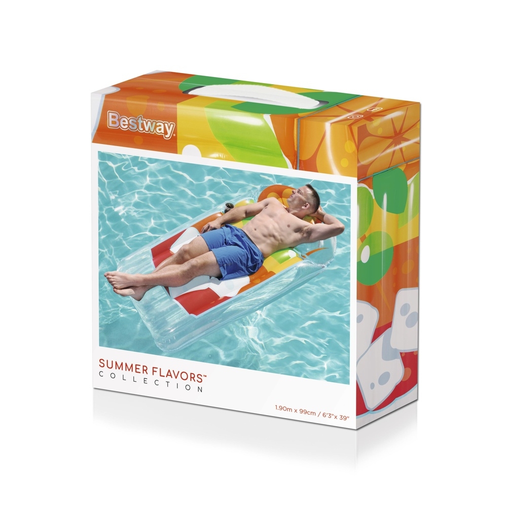 Bestway Tropical Beverage Inflatable Lilo Pool Float Orange