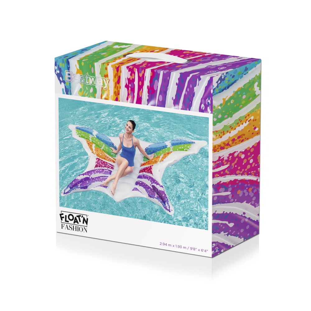 H2OGO! Rainbow Butterfly Inflatable Lounge Float 2.94 x 1.93m