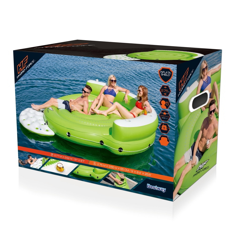 Hydro-Force Kick Back 5-Person Inflatable Lounge Green/White