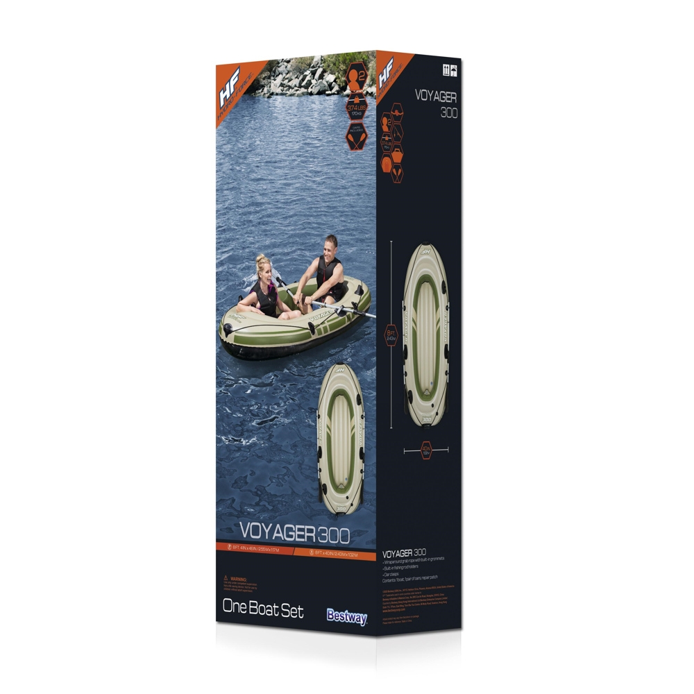 Hydro-Force Voyager 300 2-Person Inflatable Boat with Oars 2.4m