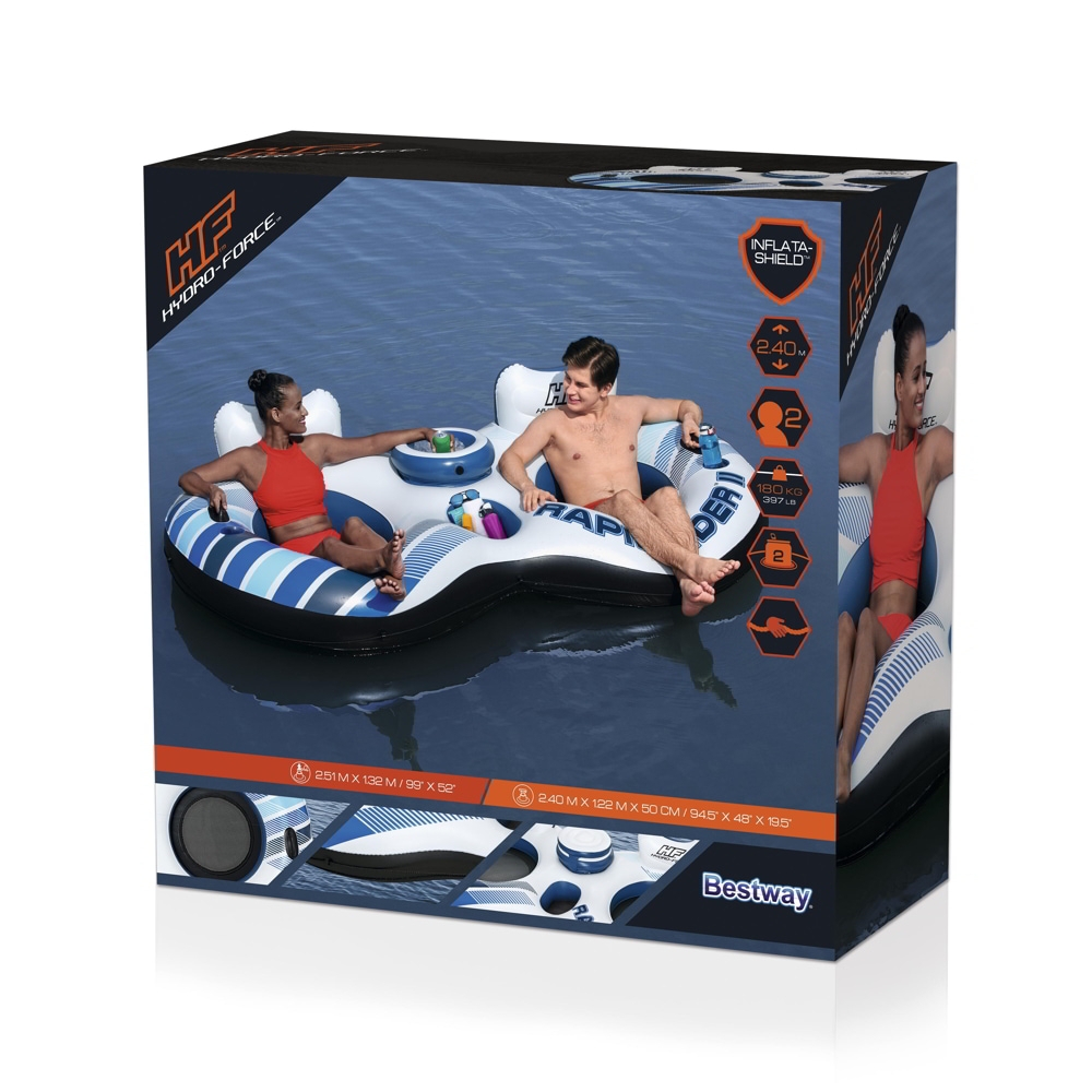 Hydro-Force Rapid Rider II 2 Person Inflatable Tube 2.51 x 1.32m