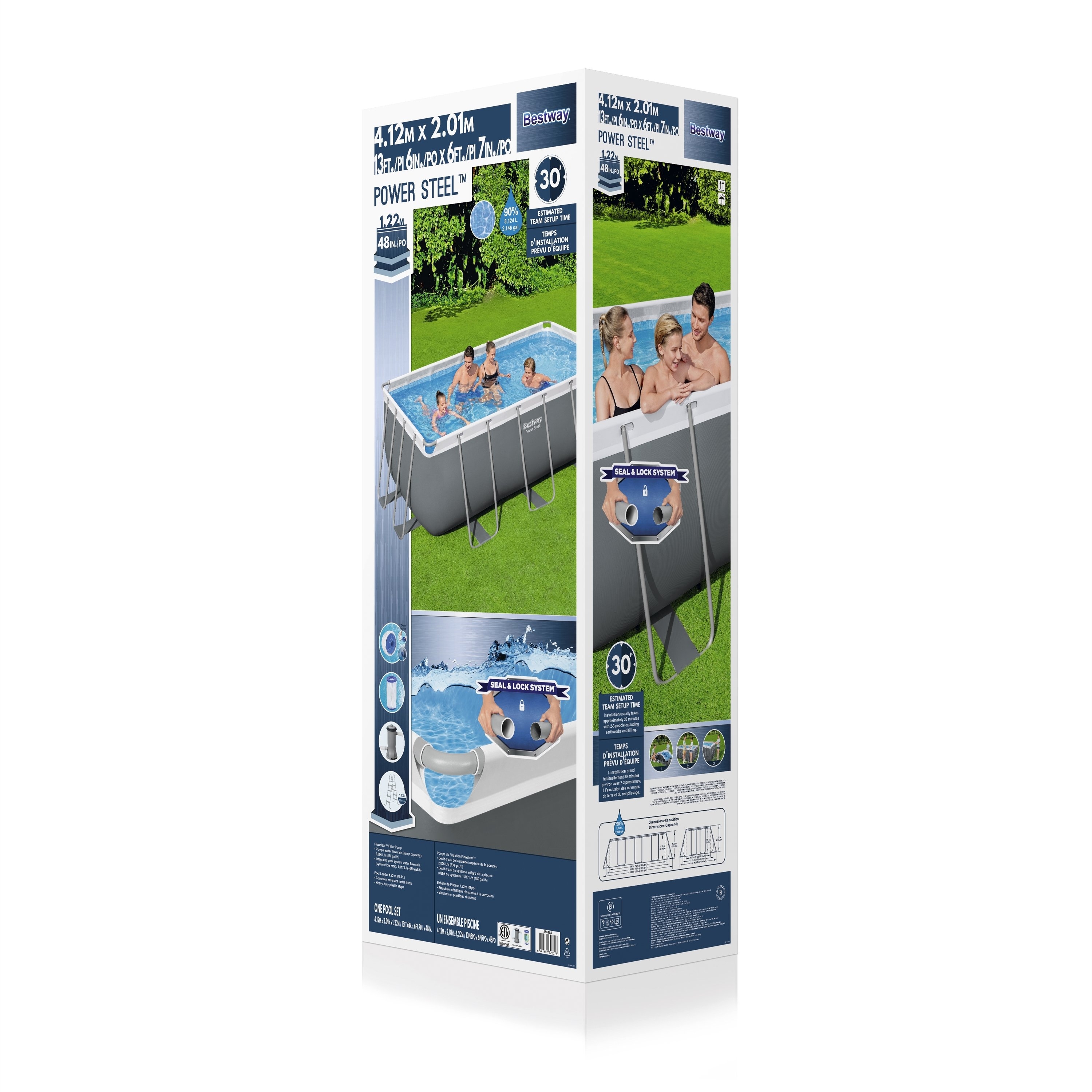 Bestway Power Steel Rectangular Pool Set 8124L