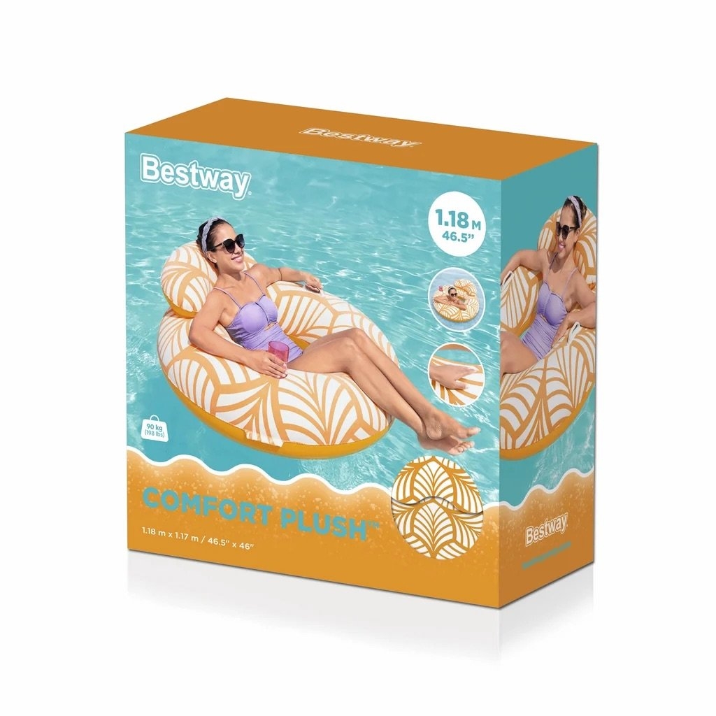 Bestway Comfort Plush Deluxe Inflatable Pool Ring 1.18 x 1.17m