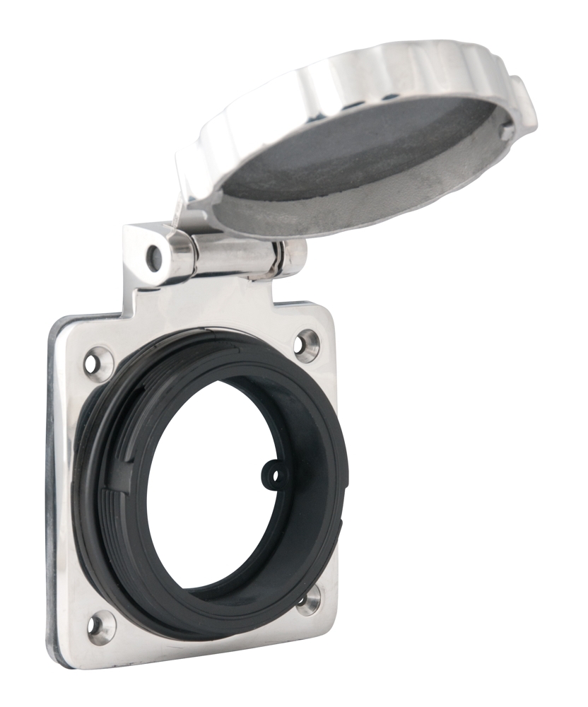 Marinco Stainless Steel Inlet with 30A 125V RCD Plate Only