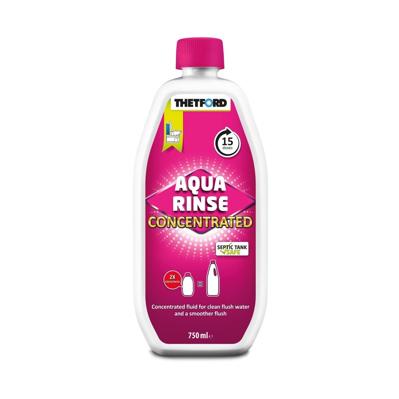 Thetford Aqua Rinse Concentrated RV & Caravan Flush Tank Fluid Pink 750ml