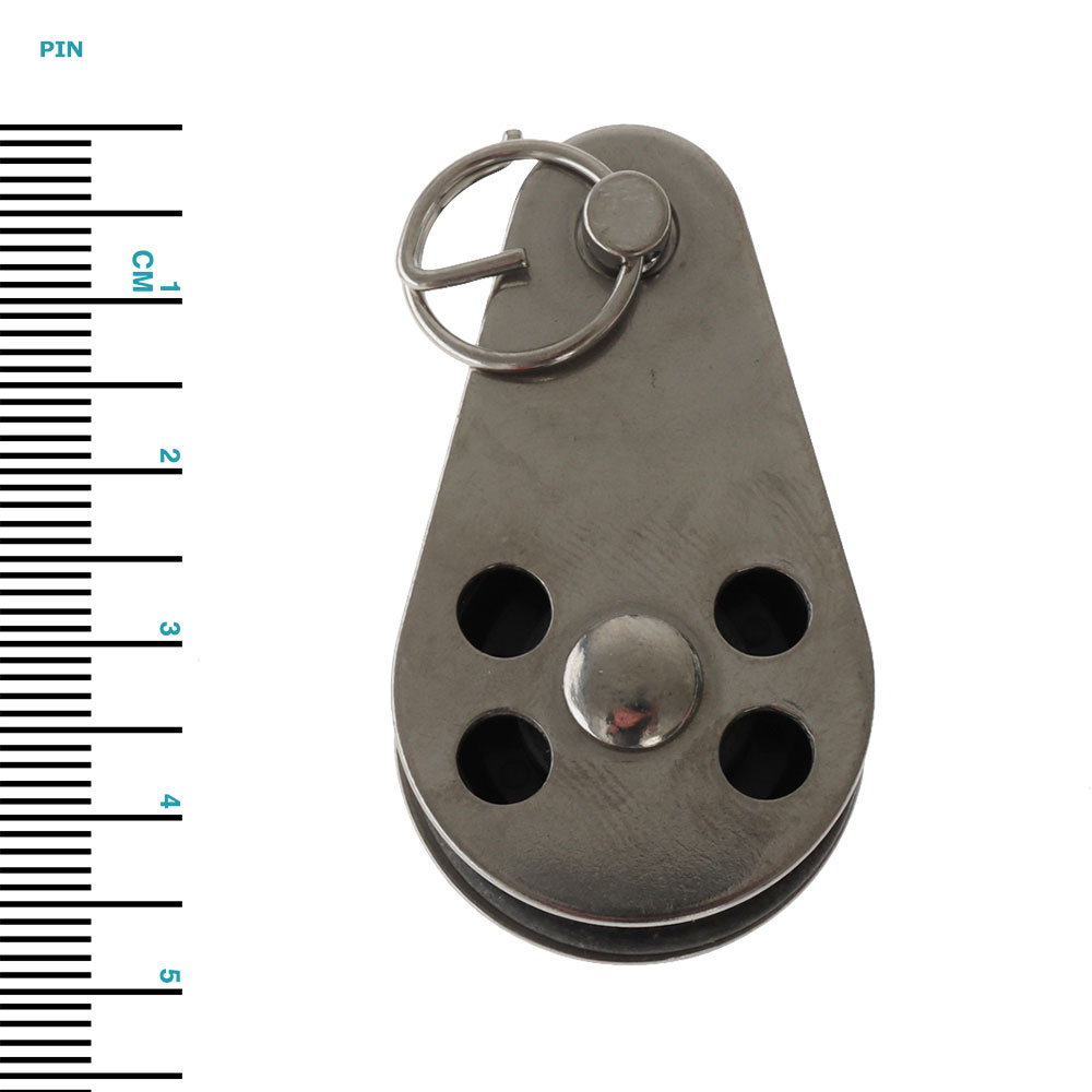 Stainless Steel Single Block with Single Black Nylon Sheave - Pin