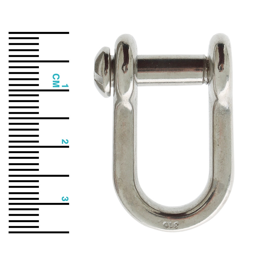 BLA 316 Stainless Steel Slotted D Shackle 22mm x 13mm x 6mm 1500kg