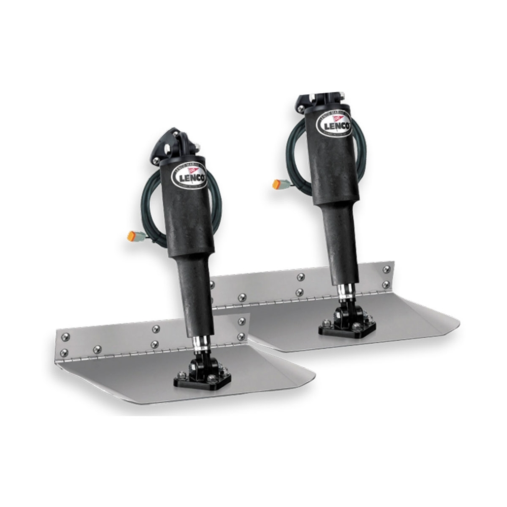 Lenco Complete Standard Trim Tab Kit 9in x 12in LED Polished