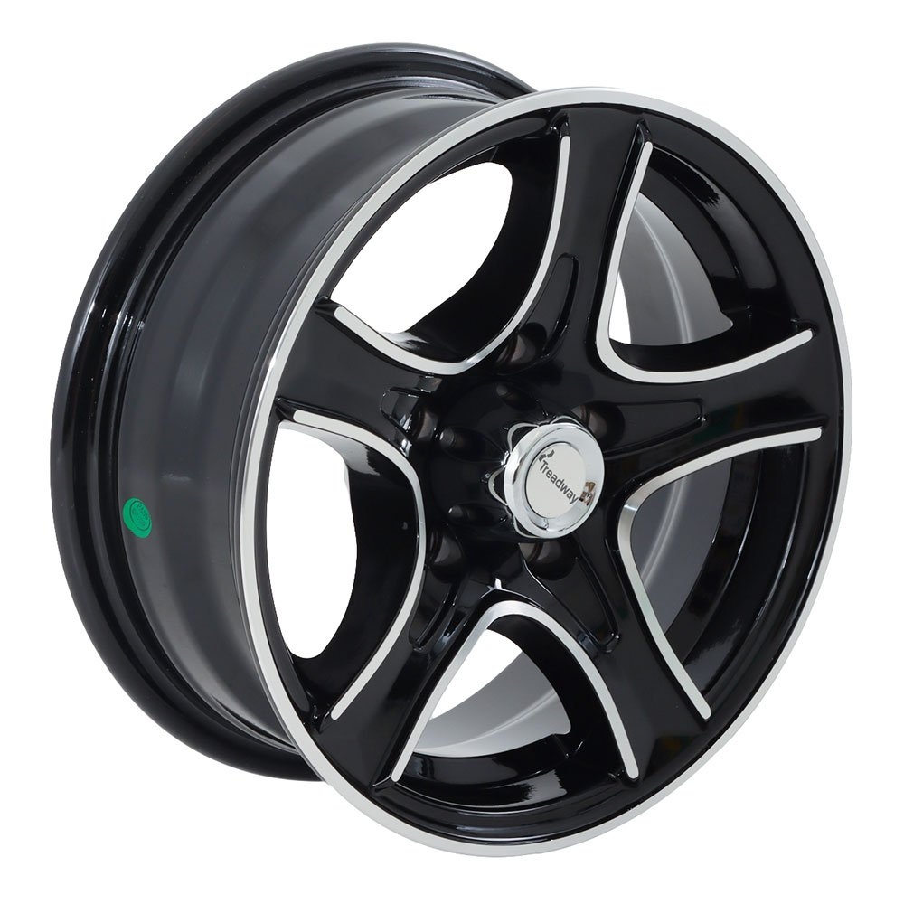 Treadway 96070 Alloy Razor Trailer Rim Black 14 x 5.5in