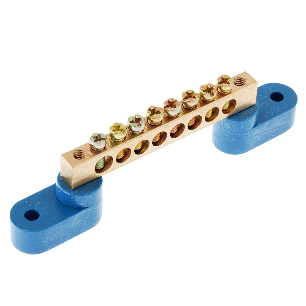 Machined Brass 8-Way Bus Bar