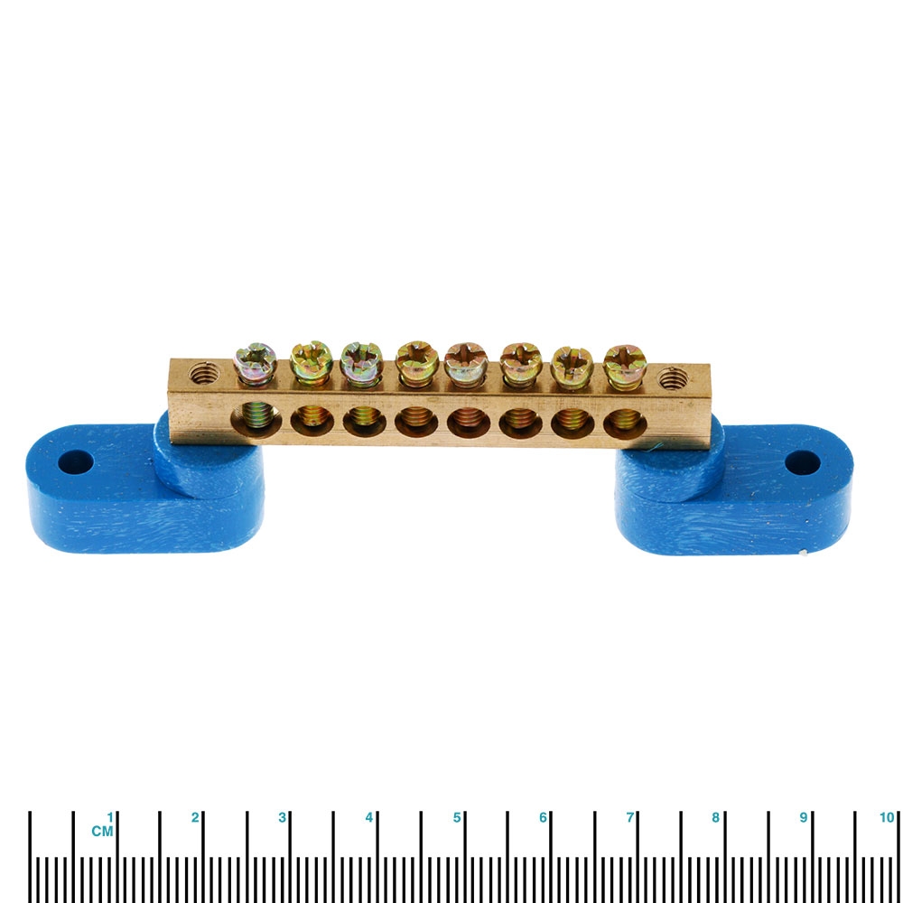 Machined Brass 8-Way Bus Bar