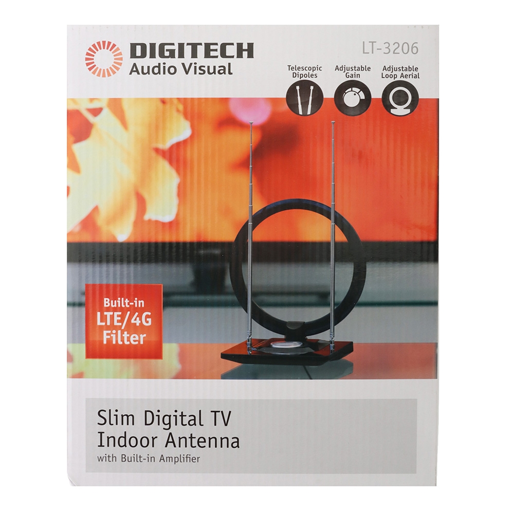 Slim Digital TV Indoor Antenna with Amplifier