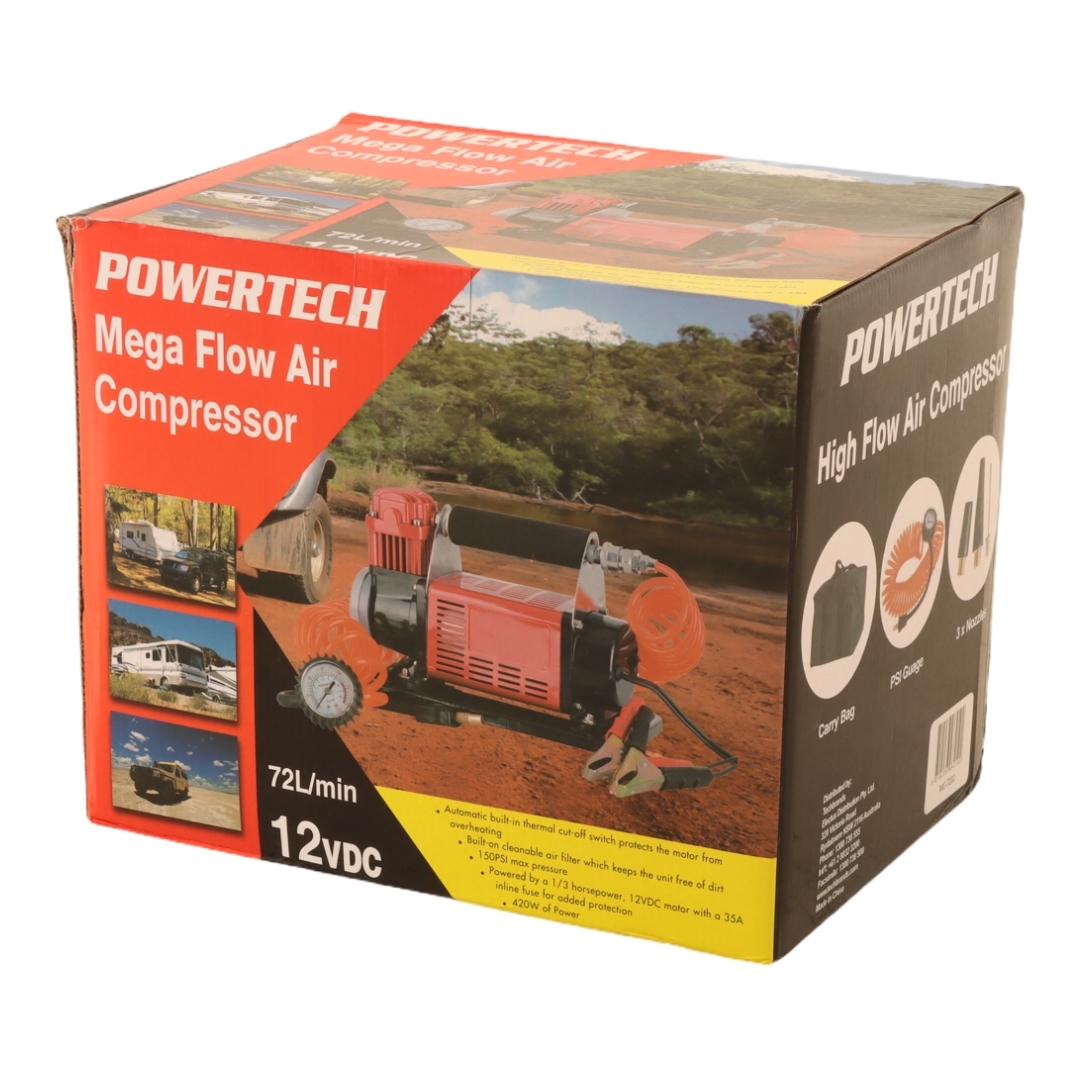 High-Flow Air Compressor 12VDC 72LPM