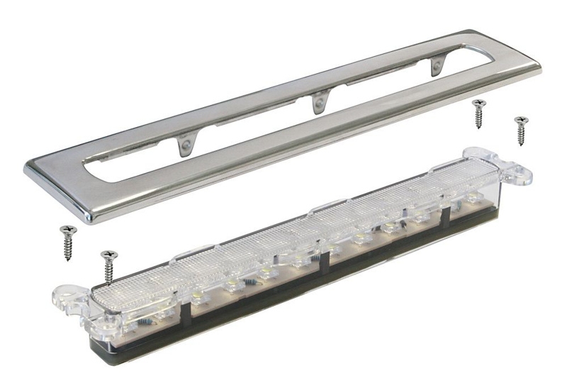 Hella Marine Waiheke White LED Strip Lamp with Wide Stainless Steel Rim