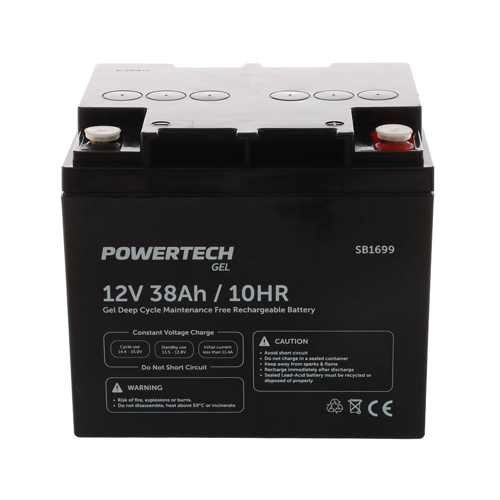Powertech Deep Cycle Gel Rechargeable Battery 12V 38Ah
