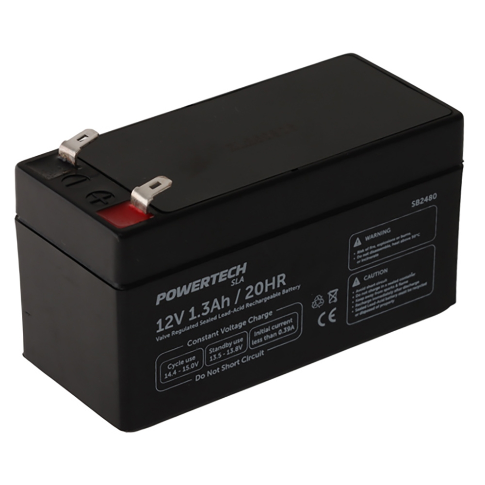 Powertech Sealed Lead Acid SLA Rechargeable Battery 12V 1.3Ah