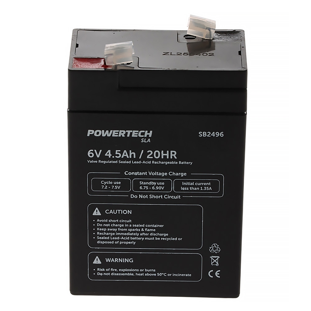 Powertech Sealed Lead Acid SLA Rechargeable Battery 6V 4.5Ah