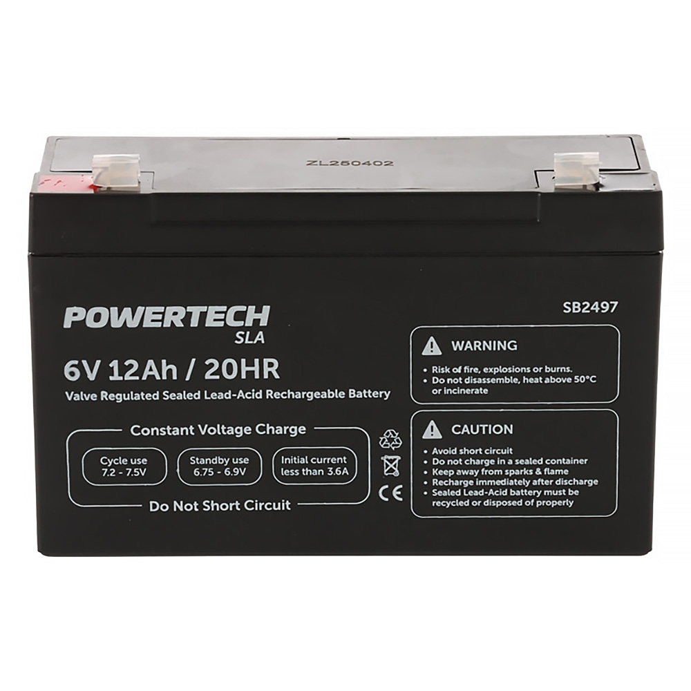 Powertech Sealed Lead Acid SLA Rechargeable Battery 6V 12Ah