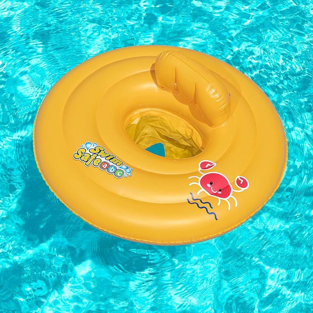 Bestway Swim Safe ABC WonderSplash Inflatable Round Baby Boat Float 64cm 0-12 Months
