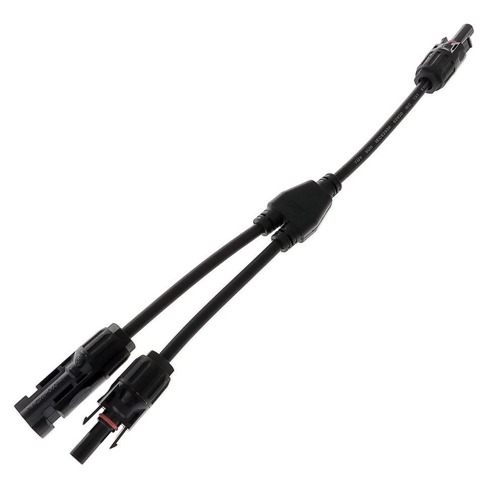 Solar Panel 'Y' Lead 2 Plug to 1 Socket 300mm