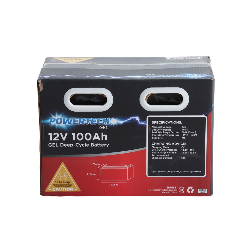 Powertech Deep Cycle Gel Rechargeable Battery 12V 100Ah